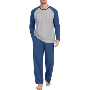 image:imagePrinStory Mens Pajama Sets Loungewear Sleepwear Pjs Lightweight Long Sleeve Shirts and Bottoms Soft Comfy Sleep Sets S4XLC Dark Blue