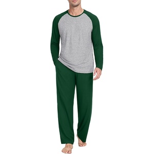 image:imagePrinStory Mens Pajama Sets Loungewear Sleepwear Pjs Lightweight Long Sleeve Shirts and Bottoms Soft Comfy Sleep Sets S4XLC Dark Green