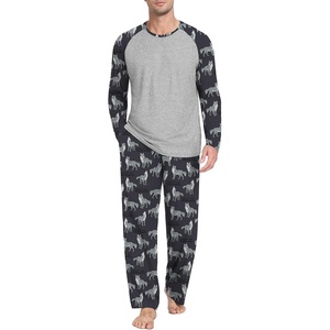 image:imagePrinStory Mens Pajama Sets Loungewear Sleepwear Pjs Lightweight Long Sleeve Shirts and Bottoms Soft Comfy Sleep Sets S4XLFp Big Wolf
