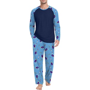 image:imagePrinStory Mens Pajama Sets Loungewear Sleepwear Pjs Lightweight Long Sleeve Shirts and Bottoms Soft Comfy Sleep Sets S4XLFp Blue Sea Fish