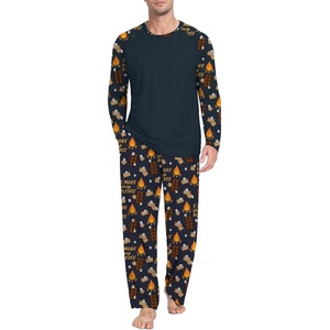image:imagePrinStory Mens Pajama Sets Loungewear Sleepwear Pjs Lightweight Long Sleeve Shirts and Bottoms Soft Comfy Sleep Sets S4XLFp Navy Blue Chocolate