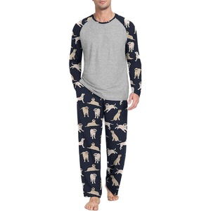 image:imagePrinStory Mens Pajama Sets Loungewear Sleepwear Pjs Lightweight Long Sleeve Shirts and Bottoms Soft Comfy Sleep Sets S4XLFp Navy Blue White Dog