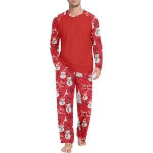 image:imagePrinStory Mens Pajama Sets Loungewear Sleepwear Pjs Lightweight Long Sleeve Shirts and Bottoms Soft Comfy Sleep Sets S4XLFp Red Snowman