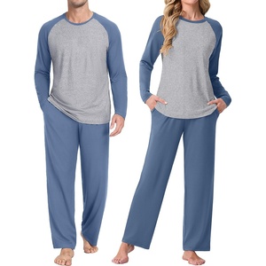 image:imagePrinStory Mens Pajama Sets Loungewear Sleepwear Pjs Lightweight Long Sleeve Shirts and Bottoms Soft Comfy Sleep Sets S4XLGray Blue