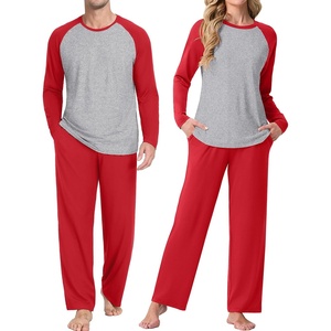 image:imagePrinStory Mens Pajama Sets Loungewear Sleepwear Pjs Lightweight Long Sleeve Shirts and Bottoms Soft Comfy Sleep Sets S4XLRed