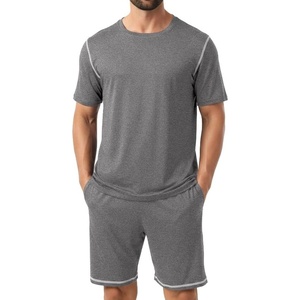 image:imagePrinStory Mens Pajamas Set Summer Pjs Sets for Men 2 Piece Pajamas Sets Soft Lounge Wear with PocketsDark Gray