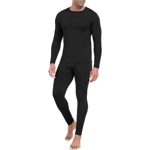 image:imagePrinStory Mens Thermal Underwear Long Johns  Cold Weather Base Layer Set Elasticity Top and Bottoms for Men S2XL01 Black