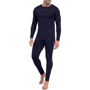 image:imagePrinStory Mens Thermal Underwear Long Johns  Cold Weather Base Layer Set Elasticity Top and Bottoms for Men S2XL02 Navy Blue