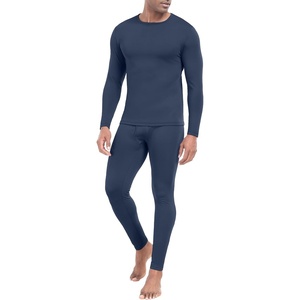 image:imagePrinStory Mens Thermal Underwear Long Johns  Cold Weather Base Layer Set Elasticity Top and Bottoms for Men S2XL07 Denim Blue