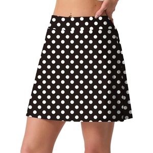 image:imagePrinStory Womens High Waisted Tennis Skirt 2 in 1 Athletic Skirt Quick Dry Pickleball Golf Skort for Workout RunningPd Black White