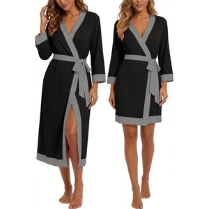 image:imagePrinStory Womens Robe Knit Kimono Bathrobe Lightweight Soft Robes