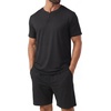 image:imagePrinStory Mens Pajamas Set 2026 Summer Pajama Sets Soft 2 Piece Pjs Set Sleepwear with PocketsBlack