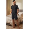 image:imagePrinStory Mens Pajamas Set 2026 Summer Pajama Sets Soft 2 Piece Pjs Set Sleepwear with PocketsBlack
