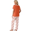 image:imagePrinStory Pajamas for Women Set Soft Pjs 2 Piece Pajama Sets Casual Pj Short Sleeve Lounge set with PocketsWh Orange Feather