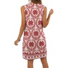 image:imagePrinStory Womens Sleeveless Round Neck Casual Shift Dress S2XL  Vacation ALine Mini Sundress with Side Pockets Palm Floral Ombre et Loose Fit for Beach Picnic Casual amp DailyAc Red Coconut Tree
