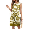 image:imagePrinStory Womens Sleeveless Round Neck Casual Shift Dress S2XL  Vacation ALine Mini Sundress with Side Pockets Palm Floral Ombre et Loose Fit for Beach Picnic Casual amp DailyOlive Gn Papercut Fl
