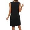 image:imagePrinStory Womens Sleeveless Round Neck Casual Shift Dress S2XL  Vacation ALine Mini Sundress with Side Pockets Palm Floral Ombre et Loose Fit for Beach Picnic Casual amp DailyBlack