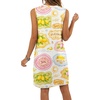 image:imagePrinStory Womens Sleeveless Round Neck Casual Shift Dress S2XL  Vacation ALine Mini Sundress with Side Pockets Palm Floral Ombre et Loose Fit for Beach Picnic Casual amp DailyWt Yellow Pink Fruit