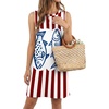 image:imagePrinStory Womens Sleeveless Round Neck Casual Shift Dress S2XL  Vacation ALine Mini Sundress with Side Pockets Palm Floral Ombre et Loose Fit for Beach Picnic Casual amp DailyRed Stripe Blue Fish