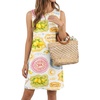 image:imagePrinStory Womens Sleeveless Round Neck Casual Shift Dress S2XL  Vacation ALine Mini Sundress with Side Pockets Palm Floral Ombre et Loose Fit for Beach Picnic Casual amp DailyWt Yellow Pink Fruit