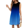 image:imagePrinStory Womens Sleeveless Round Neck Casual Shift Dress S2XL  Vacation ALine Mini Sundress with Side Pockets Palm Floral Ombre et Loose Fit for Beach Picnic Casual amp DailyBlack Blue Gradient