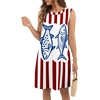 image:imagePrinStory Womens Sleeveless Round Neck Casual Shift Dress S2XL  Vacation ALine Mini Sundress with Side Pockets Palm Floral Ombre et Loose Fit for Beach Picnic Casual amp DailyRed Stripe Blue Fish