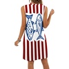 image:imagePrinStory Womens Sleeveless Round Neck Casual Shift Dress S2XL  Vacation ALine Mini Sundress with Side Pockets Palm Floral Ombre et Loose Fit for Beach Picnic Casual amp DailyRed Stripe Blue Fish