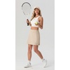 image:imagePrinStory 17 Womens Tennis Skirt High Waisted Athletic Skort XS3XL  Workout Skorts Builtin Shorts Split Hem Quick Dry Lightweight Golf Pickleball SportsKhaki
