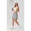 image:imagePrinStory 17 Womens Tennis Skirt High Waisted Athletic Skort XS3XL  Workout Skorts Builtin Shorts Split Hem Quick Dry Lightweight Golf Pickleball SportsLight Gray