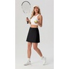 image:imagePrinStory 17 Womens Tennis Skirt High Waisted Athletic Skort XS3XL  Workout Skorts Builtin Shorts Split Hem Quick Dry Lightweight Golf Pickleball SportsBlack