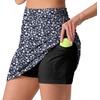 image:imagePrinStory 17 Womens Tennis Skirt High Waisted Athletic Skort XS3XL  Workout Skorts Builtin Shorts Split Hem Quick Dry Lightweight Golf Pickleball SportsBlue White Flower