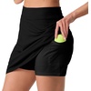 image:imagePrinStory 17 Womens Tennis Skirt High Waisted Athletic Skort XS3XL  Workout Skorts Builtin Shorts Split Hem Quick Dry Lightweight Golf Pickleball SportsBlack