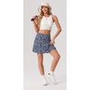 image:imagePrinStory 17 Womens Tennis Skirt High Waisted Athletic Skort XS3XL  Workout Skorts Builtin Shorts Split Hem Quick Dry Lightweight Golf Pickleball SportsBlue White Flower