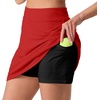 image:imagePrinStory 17 Womens Tennis Skirt High Waisted Athletic Skort XS3XL  Workout Skorts Builtin Shorts Split Hem Quick Dry Lightweight Golf Pickleball SportsRed
