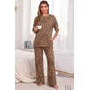 image:imagePrinStory Pajamas for Women Soft Pjs Lounge Set S4XL  Short Sleeve Tops and Long Pants 2 Piece Stretchy Pjs Set with Pockets for Sleep Home Travel Vacation Maternity NursingFpkhaki Love