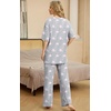 image:imagePrinStory Pajamas for Women Soft Pjs Lounge Set S4XL  Short Sleeve Tops and Long Pants 2 Piece Stretchy Pjs Set with Pockets for Sleep Home Travel Vacation Maternity NursingFppink Star