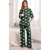 image:imagePrinStory Pajamas for Women Soft Pjs Lounge Set S4XL  Short Sleeve Tops and Long Pants 2 Piece Stretchy Pjs Set with Pockets for Sleep Home Travel Vacation Maternity NursingFpdark Green Wh Star