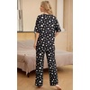 image:imagePrinStory Pajamas for Women Soft Pjs Lounge Set S4XL  Short Sleeve Tops and Long Pants 2 Piece Stretchy Pjs Set with Pockets for Sleep Home Travel Vacation Maternity NursingFpblack Draw Heart