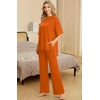 image:imagePrinStory Pajamas for Women Soft Pjs Lounge Set S4XL  Short Sleeve Tops and Long Pants 2 Piece Stretchy Pjs Set with Pockets for Sleep Home Travel Vacation Maternity NursingOrange