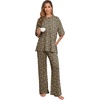 image:imagePrinStory Pajamas for Women Soft Pjs Lounge Set S4XL  Short Sleeve Tops and Long Pants 2 Piece Stretchy Pjs Set with Pockets for Sleep Home Travel Vacation Maternity NursingFpld Khaki