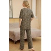 image:imagePrinStory Pajamas for Women Soft Pjs Lounge Set S4XL  Short Sleeve Tops and Long Pants 2 Piece Stretchy Pjs Set with Pockets for Sleep Home Travel Vacation Maternity NursingFpld Khaki