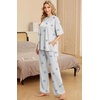 image:imagePrinStory Pajamas for Women Soft Pjs Lounge Set S4XL  Short Sleeve Tops and Long Pants 2 Piece Stretchy Pjs Set with Pockets for Sleep Home Travel Vacation Maternity NursingFpstripe Blue Star