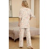image:imagePrinStory Pajamas for Women Soft Pjs Lounge Set S4XL  Short Sleeve Tops and Long Pants 2 Piece Stretchy Pjs Set with Pockets for Sleep Home Travel Vacation Maternity NursingFpapricot Tableware