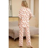 image:imagePrinStory Pajamas for Women Soft Pjs Lounge Set S4XL  Short Sleeve Tops and Long Pants 2 Piece Stretchy Pjs Set with Pockets for Sleep Home Travel Vacation Maternity NursingFpwh Orange Feather