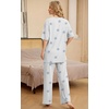 image:imagePrinStory Pajamas for Women Soft Pjs Lounge Set S4XL  Short Sleeve Tops and Long Pants 2 Piece Stretchy Pjs Set with Pockets for Sleep Home Travel Vacation Maternity NursingFpstripe Blue Star