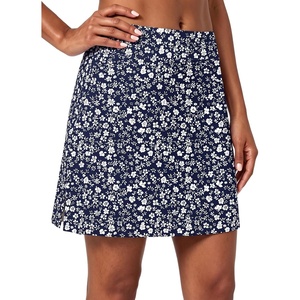 image:imagePrinStory 17 Womens Tennis Skirt High Waisted Athletic Skort XS3XL  Workout Skorts Builtin Shorts Split Hem Quick Dry Lightweight Golf Pickleball SportsBlue White Flower