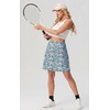 image:imagePrinStory 19 Tennis Skirt for Women Athletic Skort with Zipper Pockets  Workout Skort Builtin Shorts High Waisted Split Hem Knee Lentgh Golf Pickleball SportsOrange Blue Flower
