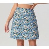 image:imagePrinStory 19 Tennis Skirt for Women Athletic Skort with Zipper Pockets  Workout Skort Builtin Shorts High Waisted Split Hem Knee Lentgh Golf Pickleball SportsOrange Blue Flower