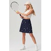 image:imagePrinStory 19 Tennis Skirt for Women Athletic Skort with Zipper Pockets  Workout Skort Builtin Shorts High Waisted Split Hem Knee Lentgh Golf Pickleball SportsPd Navy White Spots
