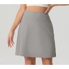 image:imagePrinStory 19 Tennis Skirt for Women Athletic Skort with Zipper Pockets  Workout Skort Builtin Shorts High Waisted Split Hem Knee Lentgh Golf Pickleball SportsLight Gray